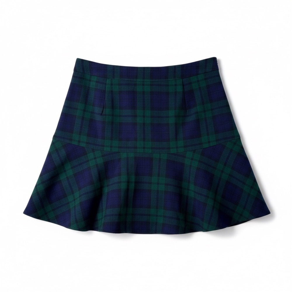 Vineyard Vines Blackwatch Flounce Plaid Skirt Deep Bay-Navy/Green Size-0 NWT - Picture 3 of 10